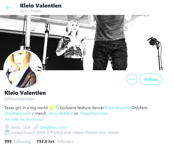 Kleio Valentien Twitter