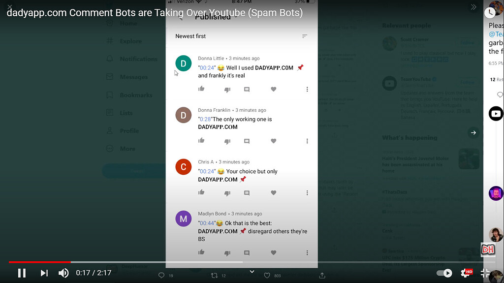 Jvs9tye641v Om - youtube roblox scam bot comments