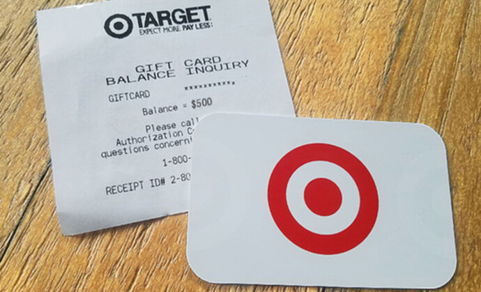 Target card + receipt 500