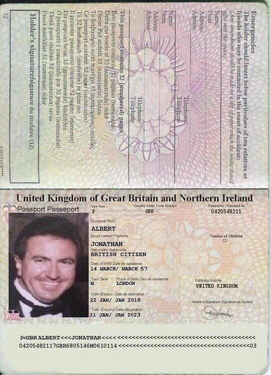 International - Passport Albert Jonathan