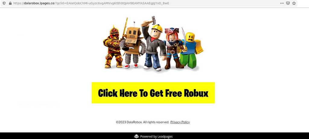 Fake Robux Website - Scams - Scammer Info