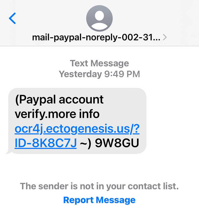 PAYPAL SCAM TEXT 03 07 2023