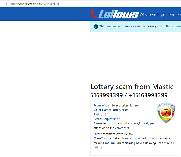scammer number 062322