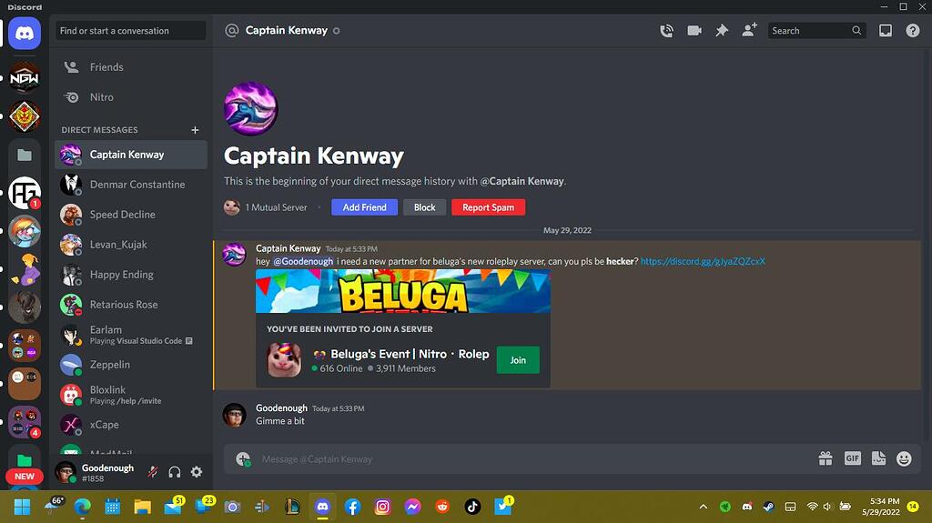 i need a new partner for beluga's new roleplay server SCAMMERS (ATTEMPTED  DOXXING/BLACKMAIL) - Name and Shame - Scammer Info