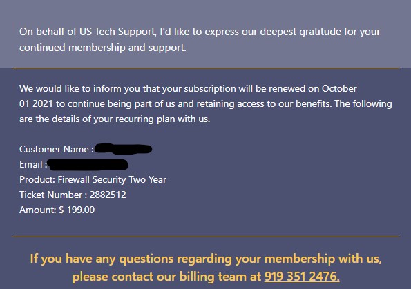 Scammer email_TechUS support