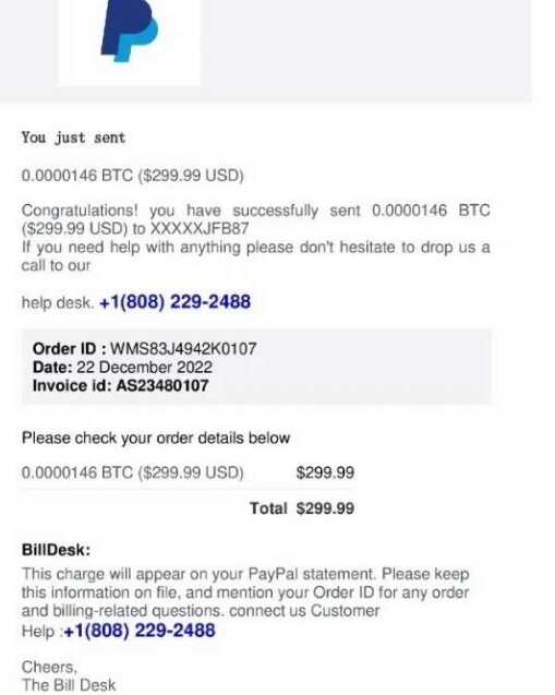 PayPal 808-229-2488 - Scams - Scammer Info