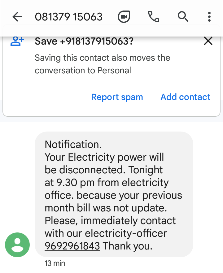 electricity-disconnection-scam-india-scams-scammer-info