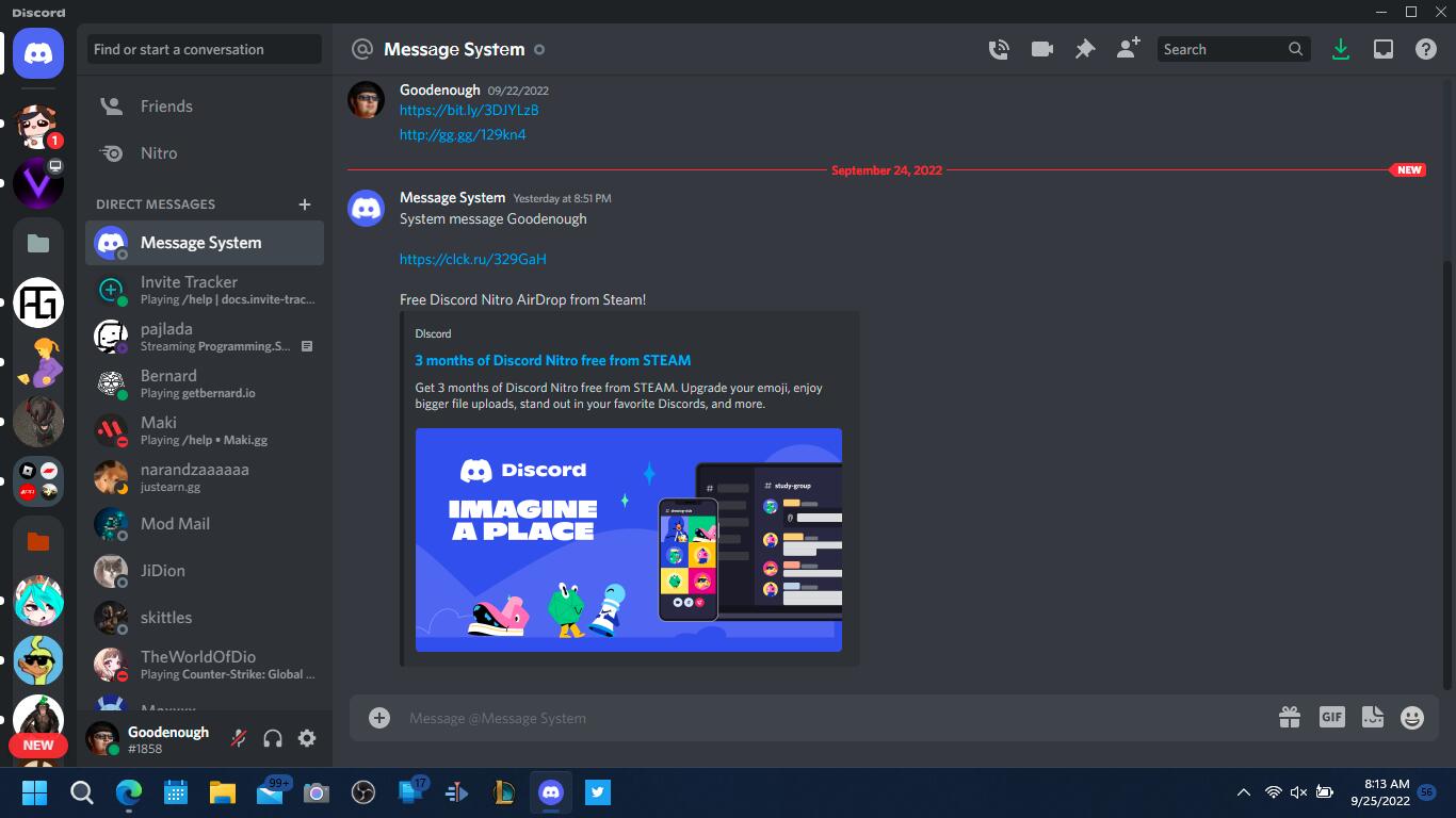 Join this server to enter a x5 $9.99 Discord Nitro Giveaway SCAM (PLEASE  FLOOD!) - Crypto Scam - Scammer Info